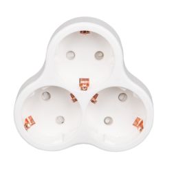 S-GES3-16F WHITE Разветвитель сетевой. с-з. 3 гнезда. 16А. 3500Вт. Белый. ТМ Uniel