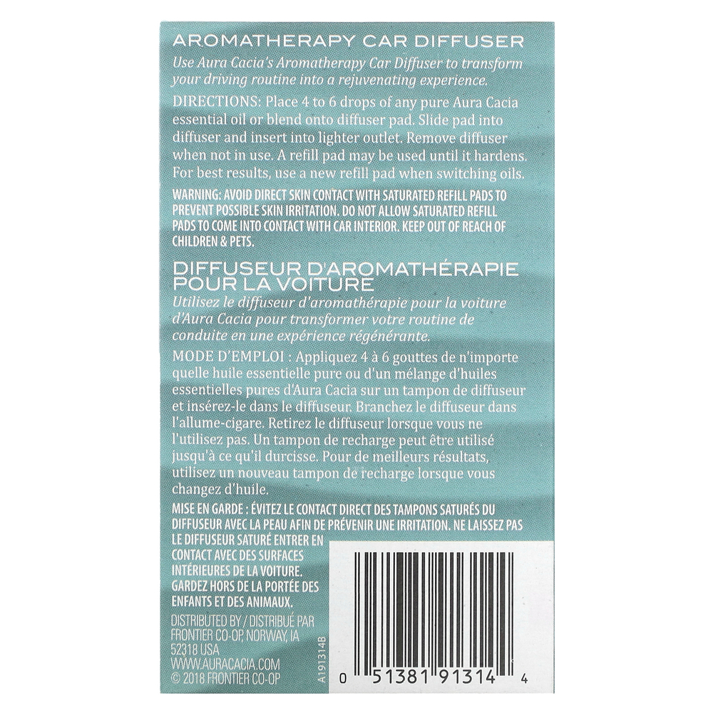 Aura Cacia, автомобильный диффузор для ароматерапии, 1 шт.