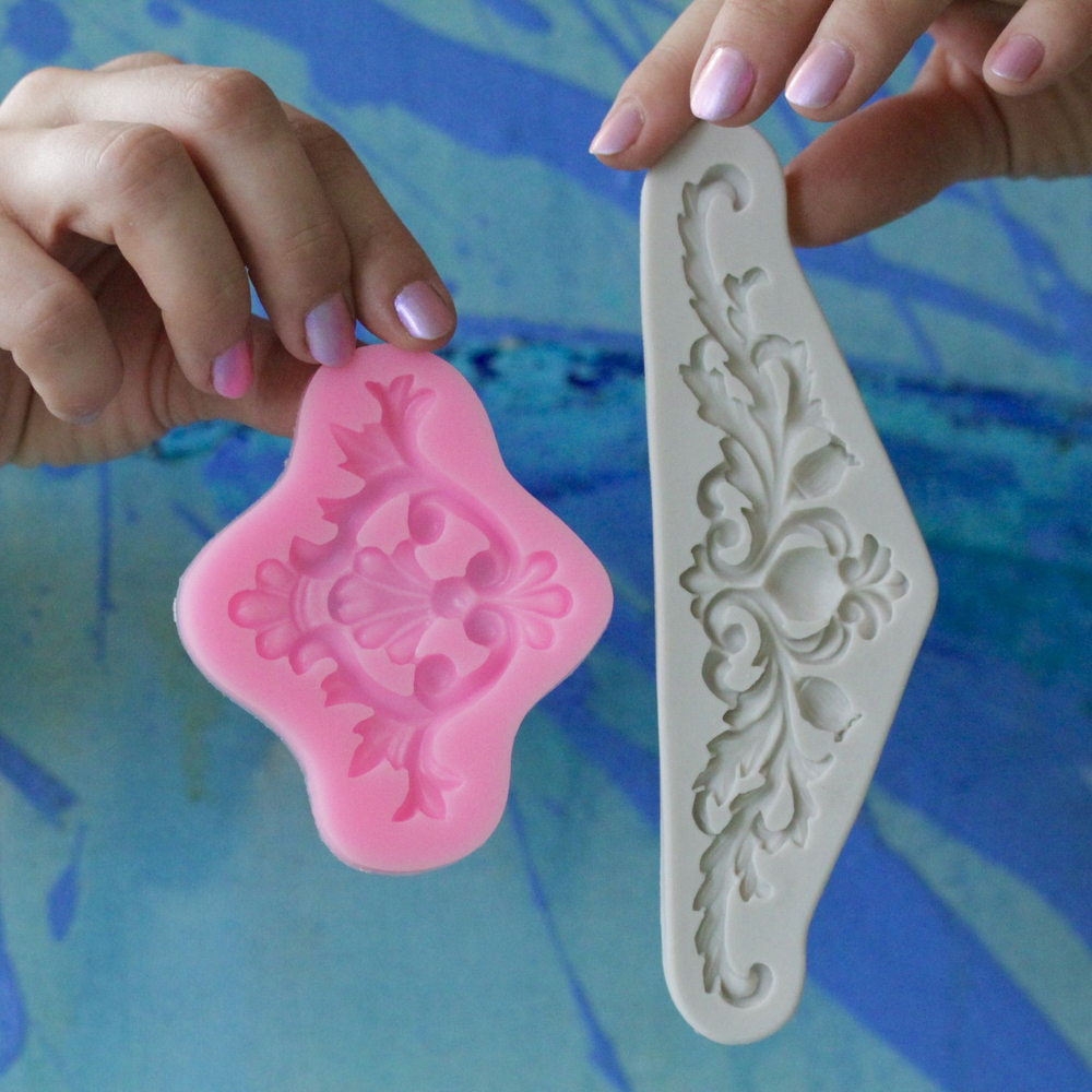 Молды силиконовые для творчества "Набор вензелей 2 молда. Лепнина 3" / Форма для вензелей из гипса, мыла, воска