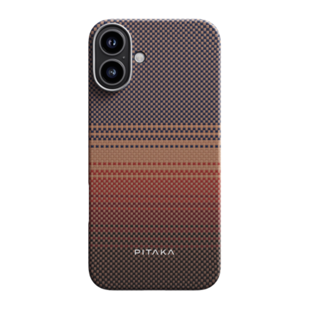 Чехол из арамидного волокна с поддержкой MagSafe PITAKA Tactile Woven Case Sunset · Moonrise для iPhone 16