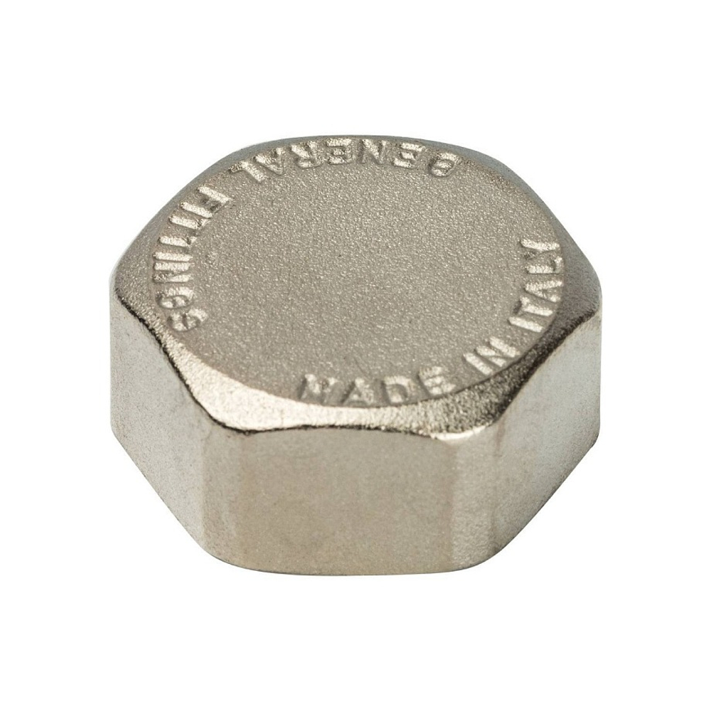 Заглушка с внутренней резьбой STOUT SFT 0027 - 3/4" (для стальных труб, латунь никелированная)