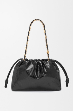 Loewe Средняя сумка Flamenco с имитацией рыбы-миксины, черный