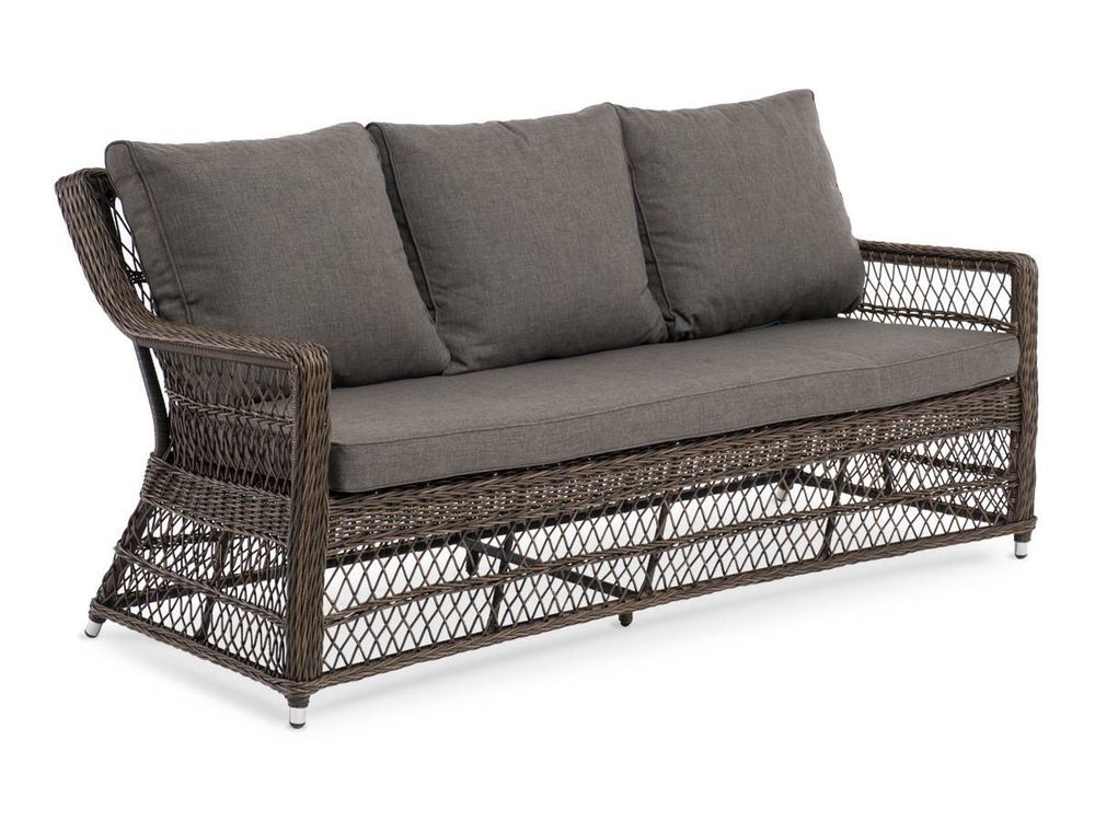 "Гранд Латте" диван трехместный из искусственного ротанга, цвет коричневый