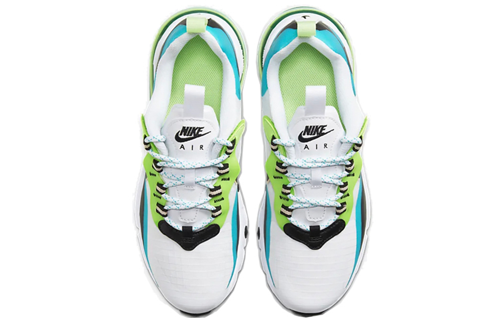 Nike Air Max 270 retro comfortable shock absorption non-slip wear-resistant low-top air cushion casual running shoes women's white, green and blue