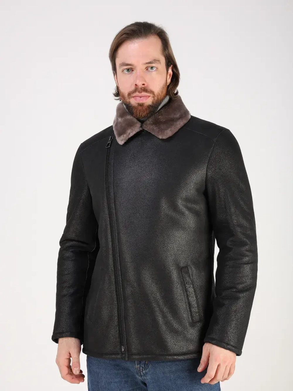 Дубленка зимняя натуральная куртка косуха