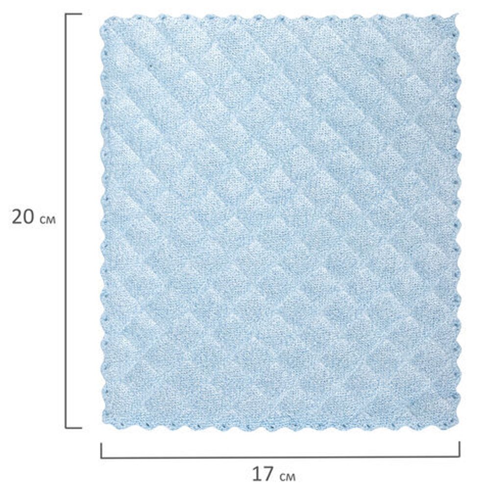 Салфетки из МИКРОФИБРЫ ГУБЧАТЫЕ 17х20 см, КОМПЛЕКТ 3 шт., 3 слоя, ассорти, 440 г/м2, LAIMA, 606657