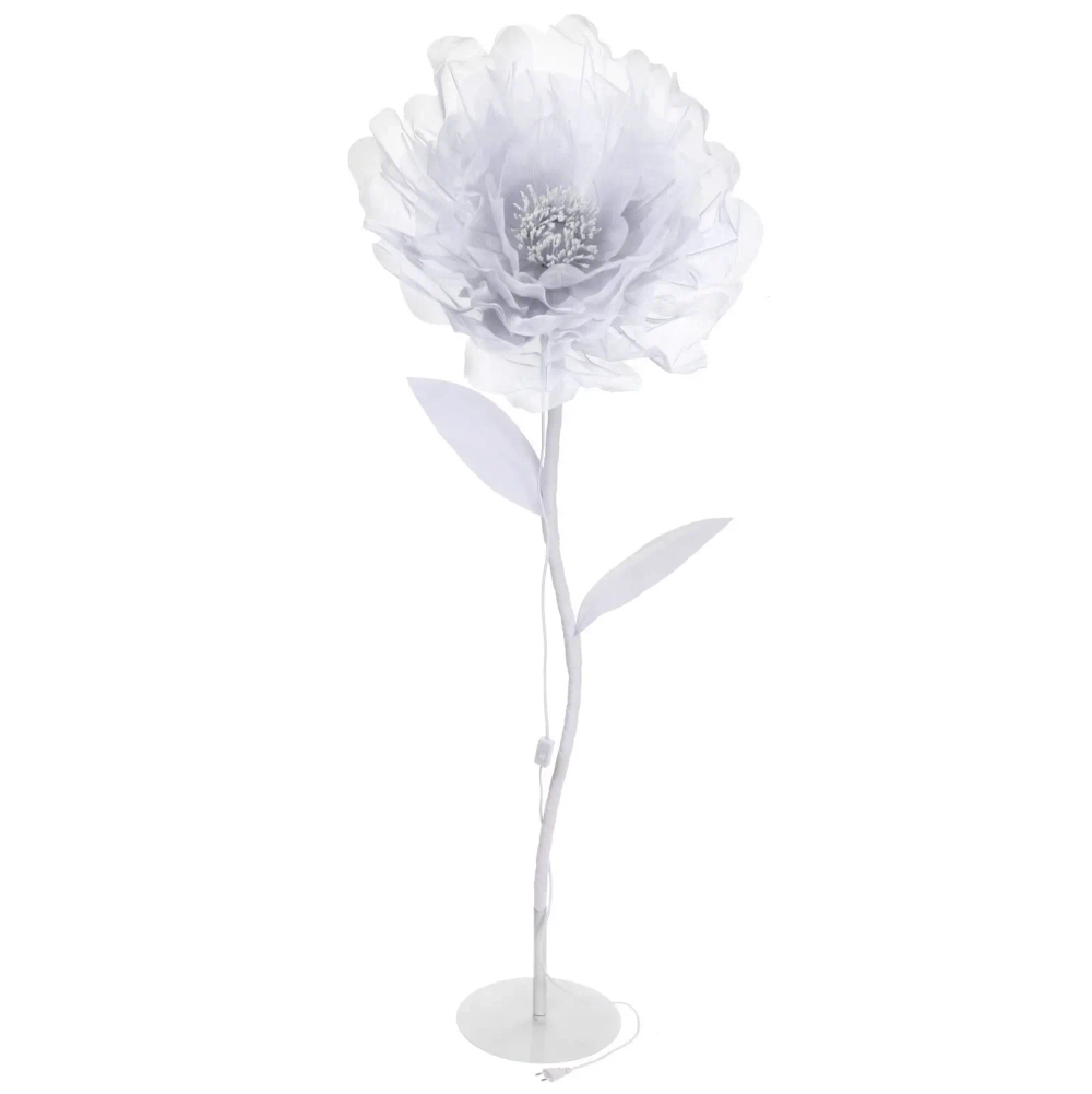 Фигура светодиодная «Нежный цветок» на стойке, d-75см, h-1,6 м, пост.свечение,220v,Белый