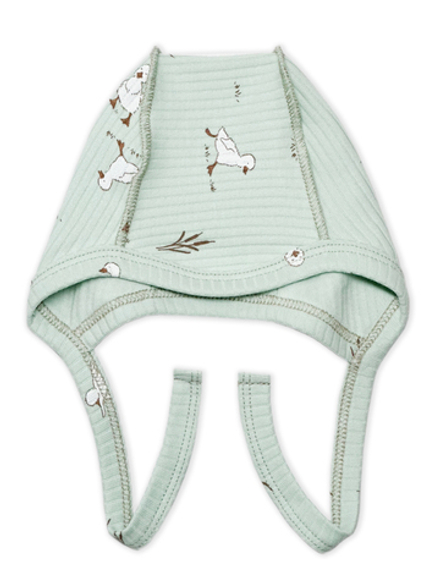 Чепчик Швы наружу Утята Рубчик Нефрит RinaAmari