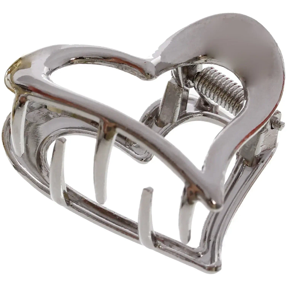 Заколка-краб для волос «AKS - DesignPRO», сердце, цвет золото и хром, 4*3см