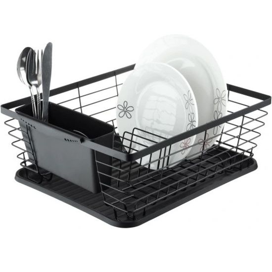 Сушилка для посуды с поддоном черная Ofenbach NB 100403 из алюминия