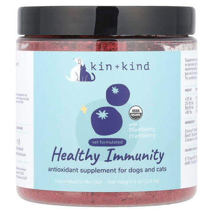 Kin+Kind, Healthy Immunity, для собак и кошек, голубика и клюква, 113,4 г (4 унции)