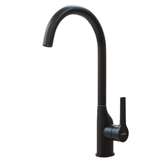 Смеситель для кухни 35k MIXLINE ML23-032 "Round Black" высокий излив боковая руска