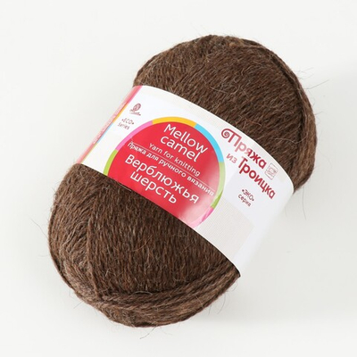 Пряжа "Верблюжья шерсть", 50% Шерсть верблюжья, 50% Овечья шерсть, 100гр, 200м, коричневый