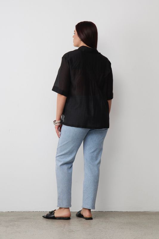 Джинсы mom fit, светло-голубой