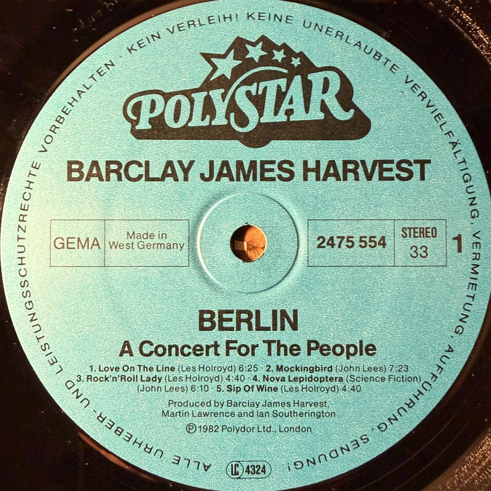 Barclay James Harvest ‎– Berlin - A Concert For The People (Германия 1982г.)