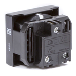 Розетка силовая 2Р+Е, со шторками, «Viva», 2 мод., цвет черный DKC