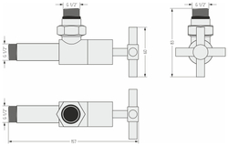 Вентиль Сунержа угловой крест (G 1/2" НР х G 1/2" НР)