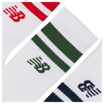 Теннисные носки New Balance Active Lifestyle Striped Crew 3P - team red