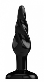 Чёрная спиралевидная пробка Bottom Line 6 Model 5 Black - 15,5 см. (Цвет: черный)