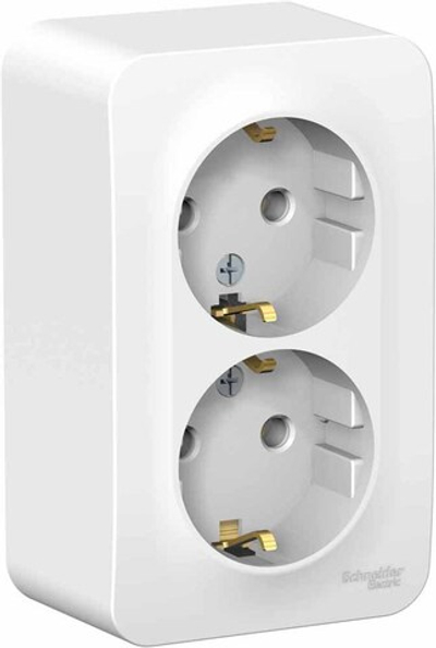 Розетка BLANCA двухместная наружная арт. BLNRA010211 белая, 3/к 2-м изолир.пл. (8; 48) ш/к 3606481196101