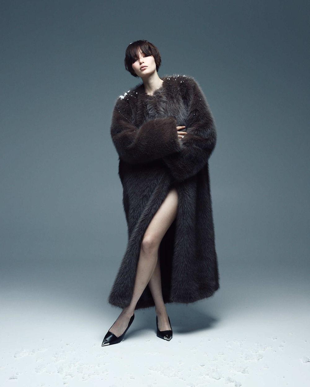 Шуба Old Money Maxi Brown (c 2мя муфтами)