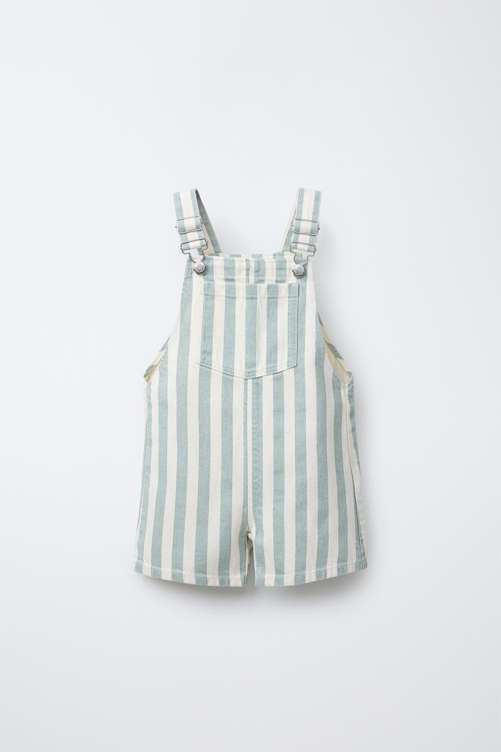 ZARA КОМБИНЕЗОН ИЗ ТВИЛА В ПОЛОСКУ, ЭКРЮ/СИНИЙ