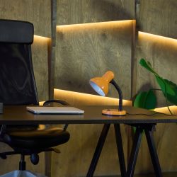 TLI-225 ORANGE E27 Светильник настольный. Цоколь Е27. Механический выключатель. Оранжевый. ТМ Uniel.