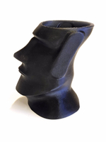 Карандашница в виде истукана Моаи с острова Пасхи, 3D печать, 11 см., черный матовый