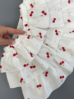 Юбка-шорты из жатого хлопка «Вишенки»