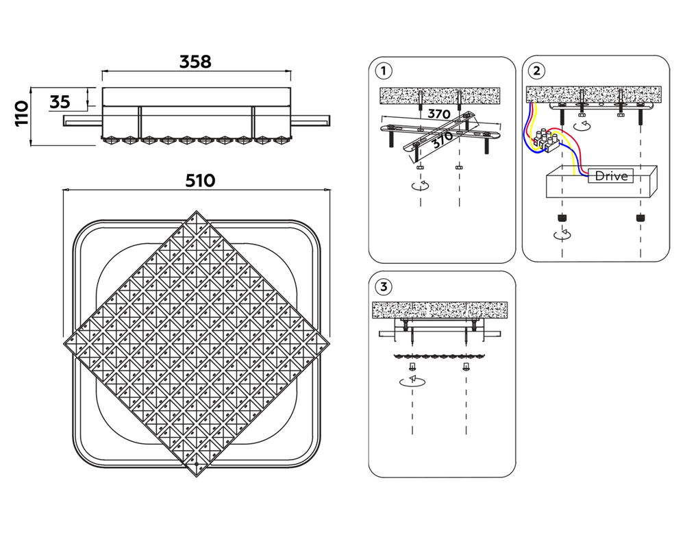 Ambrella Управляемый светодиодный светильник с хрусталем Ice FA124