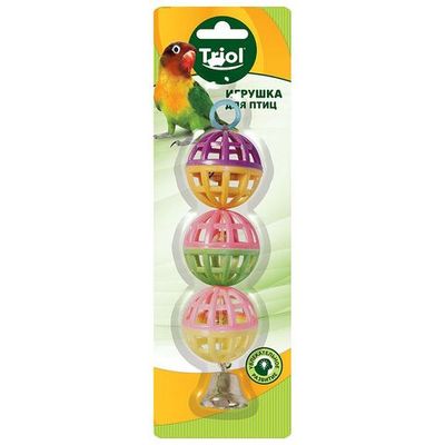 Игрушка для птиц Triol Три шарика с колокольчиком 15 см
