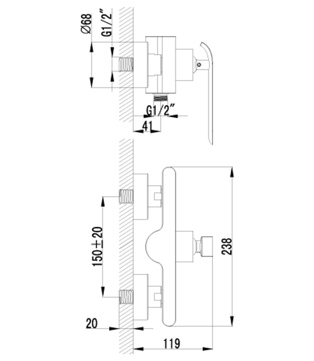 Смеситель для душа LEMARK MELANGE – LM4903CW