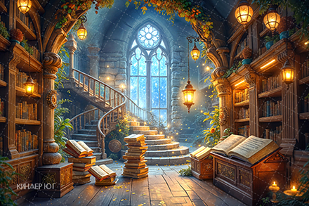 Фотофон "Библиотека Хогвартса" арт. ФФ904-37