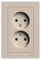 Розетка 2-м. AtlasDesign 16А без заземл. в сборе песочн. SE ATN001220