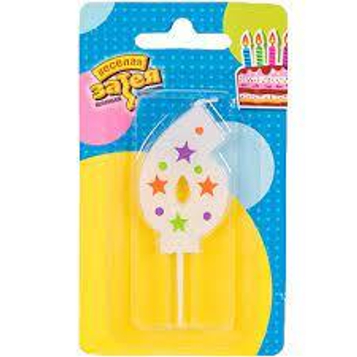 Свеча-цифра "6" Звезды