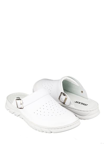 10 | "Vlado" | Белые мужские медицинские сабо натуральная кожа