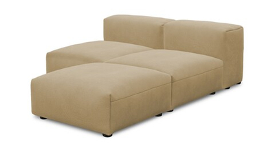 Угловой диван Фиджи малый (Еврокнижка) Velutto 02 168*210*62 см, бежевый Велютто Еврокнижка Фиеста