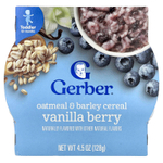 Gerber, Овсяные хлопья и ячменя, от 12 месяцев, ваниль, 128 г (4,5 унции)