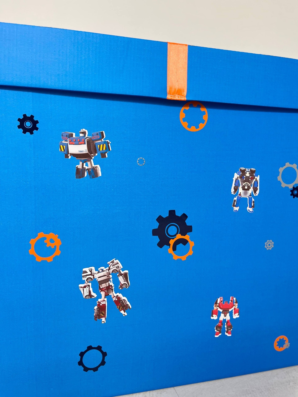 Воздушные шары Трансформер большая коробка синяя/ярко-голубая №3832