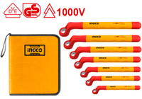 Набор изол. накидных односторонних ключей 7 шт. 1000В INGCO HKISPA0702