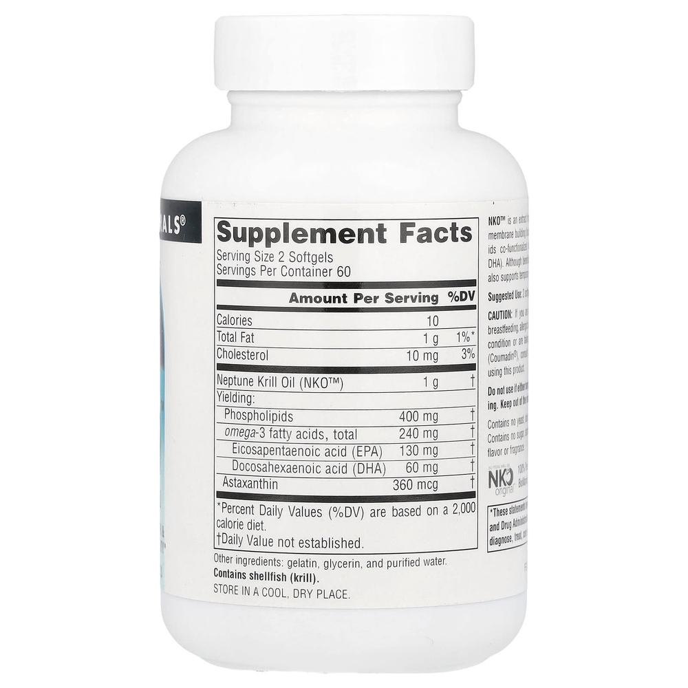 Source Naturals, NKO ™, масло криля Нептуна, 500 мг, 120 мягких таблеток