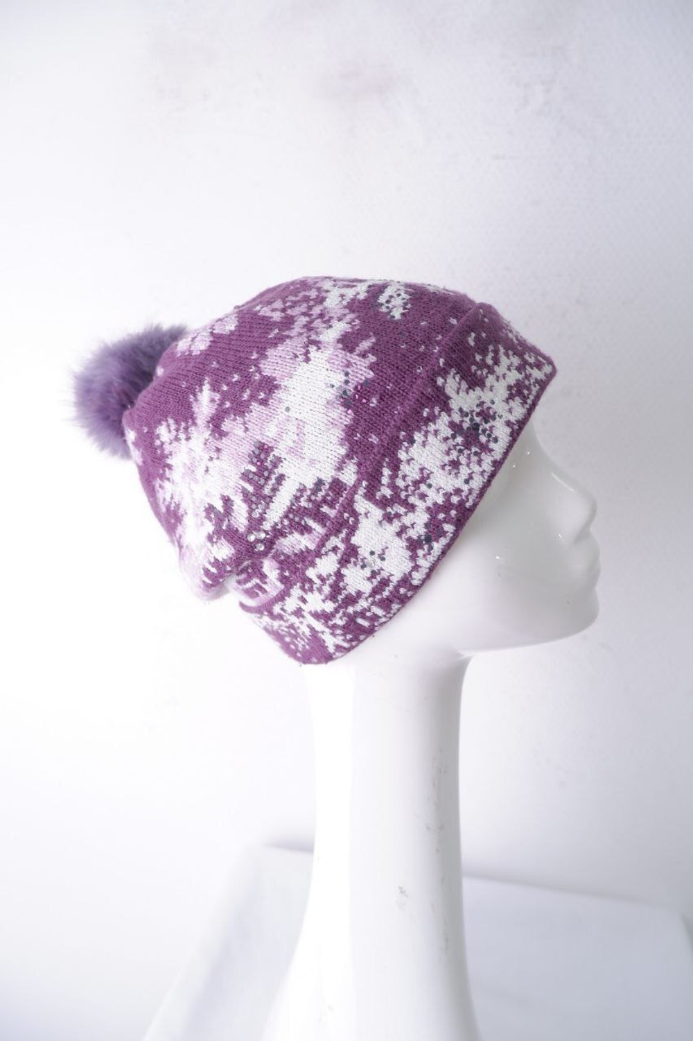 Шапка фиолетовая теплая