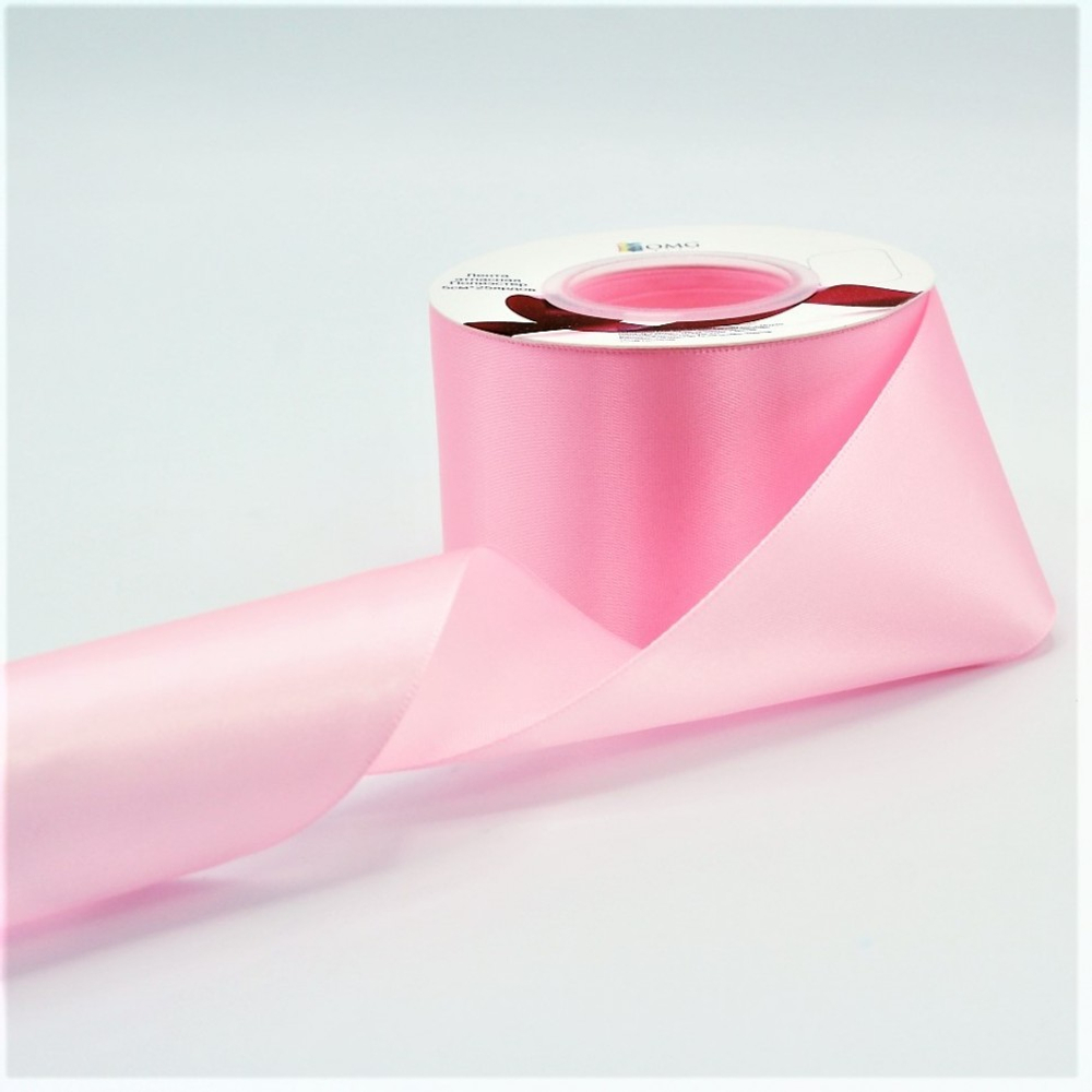 Лента Атласная 5см х 28м Полиэстер класс А (Розовый)