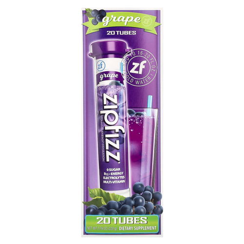 Zipfizz, Смесь для энергетических напитков, виноград, 20 тюбиков, 11 г (0,39 унции)