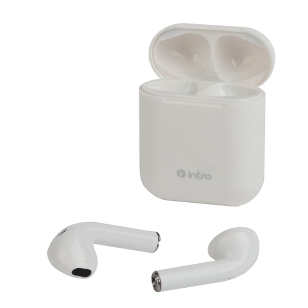 Наушники беспроводные Intro HSW790 bluetooth с зарядным боксом вкладыши белые | Intro Bluetooth гарнитуры