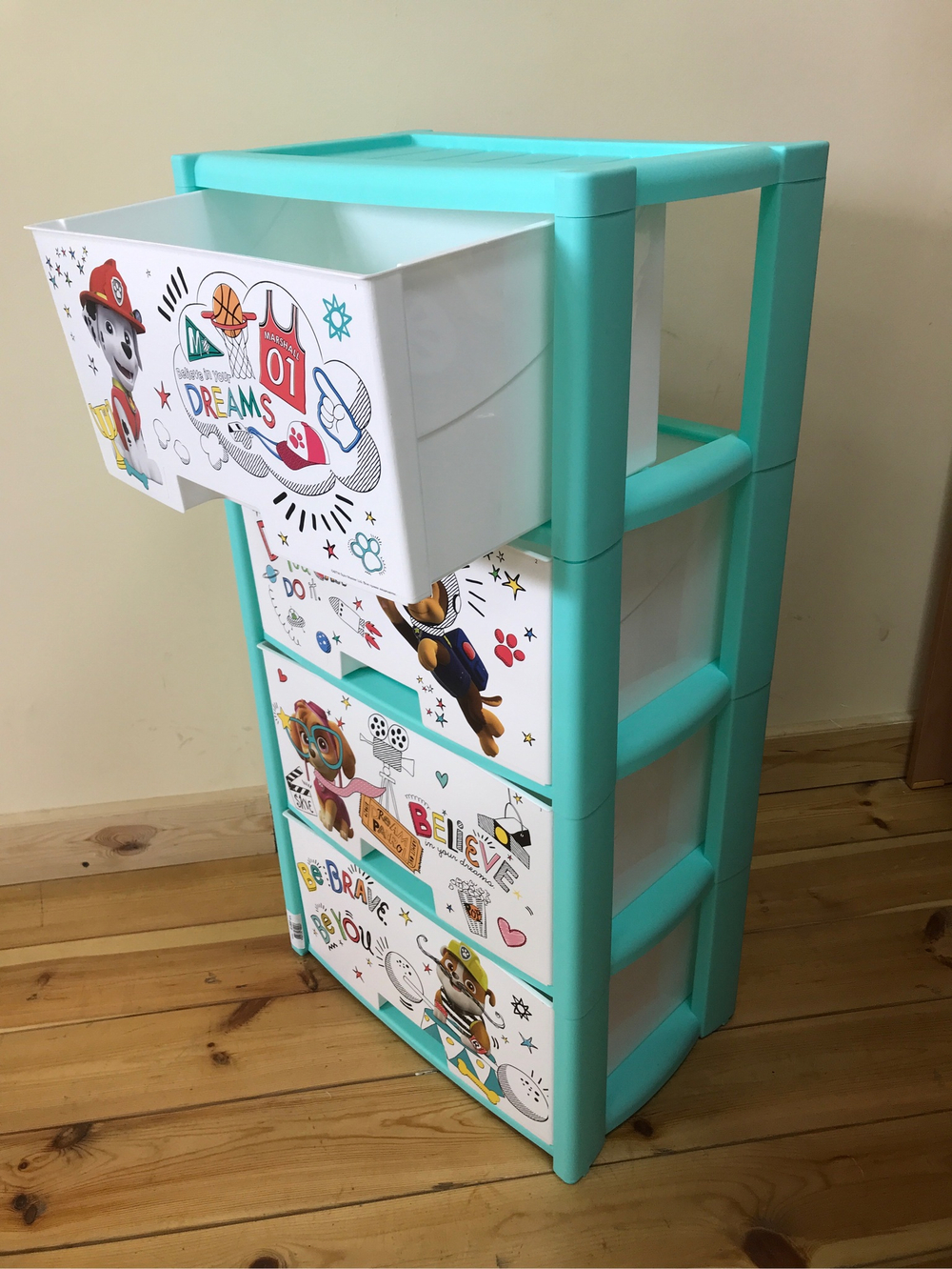 Комод "Щенячий патруль" 4-х секционный М7989