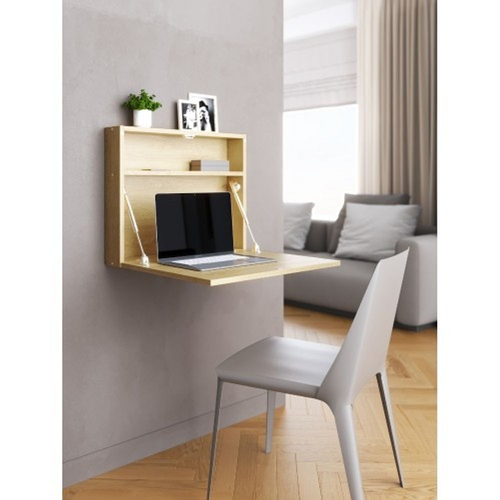 Настенный откидной стол для ноутбука &amp;quot;HOLIDAYS&amp;quot; квадратный (цвет дуб)