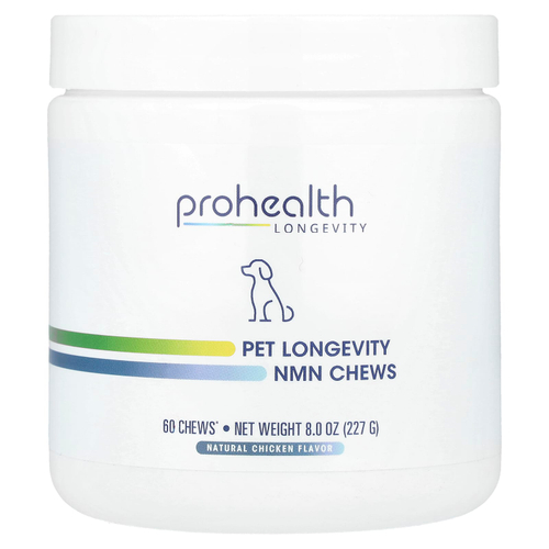 ProHealth Longevity, Pet Longevity NMN Chews, для собак, натуральная курица, 60 жевательных таблеток, 227 г (8 унций)