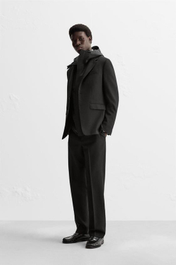 ZARA БЛЕЙЗЕР ИЗ 100% ШЕРСТИ, ЧЕРНЫЙ