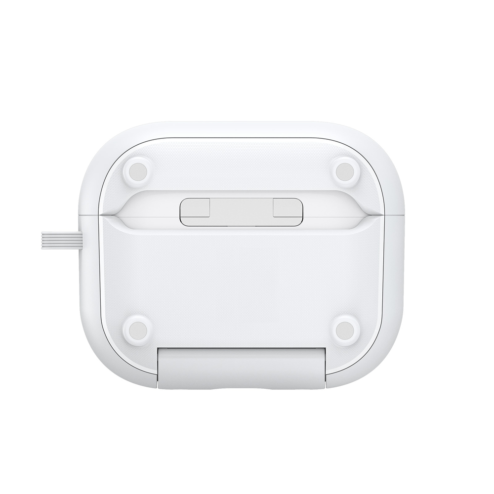 Усиленный чехол белого цвета с замком и подставкой для наушников AirPods Pro 3, серия PECQ Series от Dux Ducis